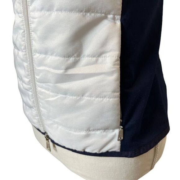 Lauren Ralph Lauren L-RL Active Vest White Puffer with Navy Stretch Back Small - Picture 2 of 7